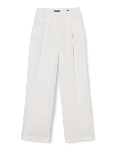 Benetton 4AGHDF05W Pantaloni Donna Lino Vita Regular