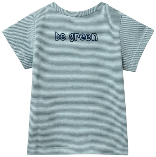 Benetton T-Shirt Bimbo Verde 903 in Cotone con Stampa
