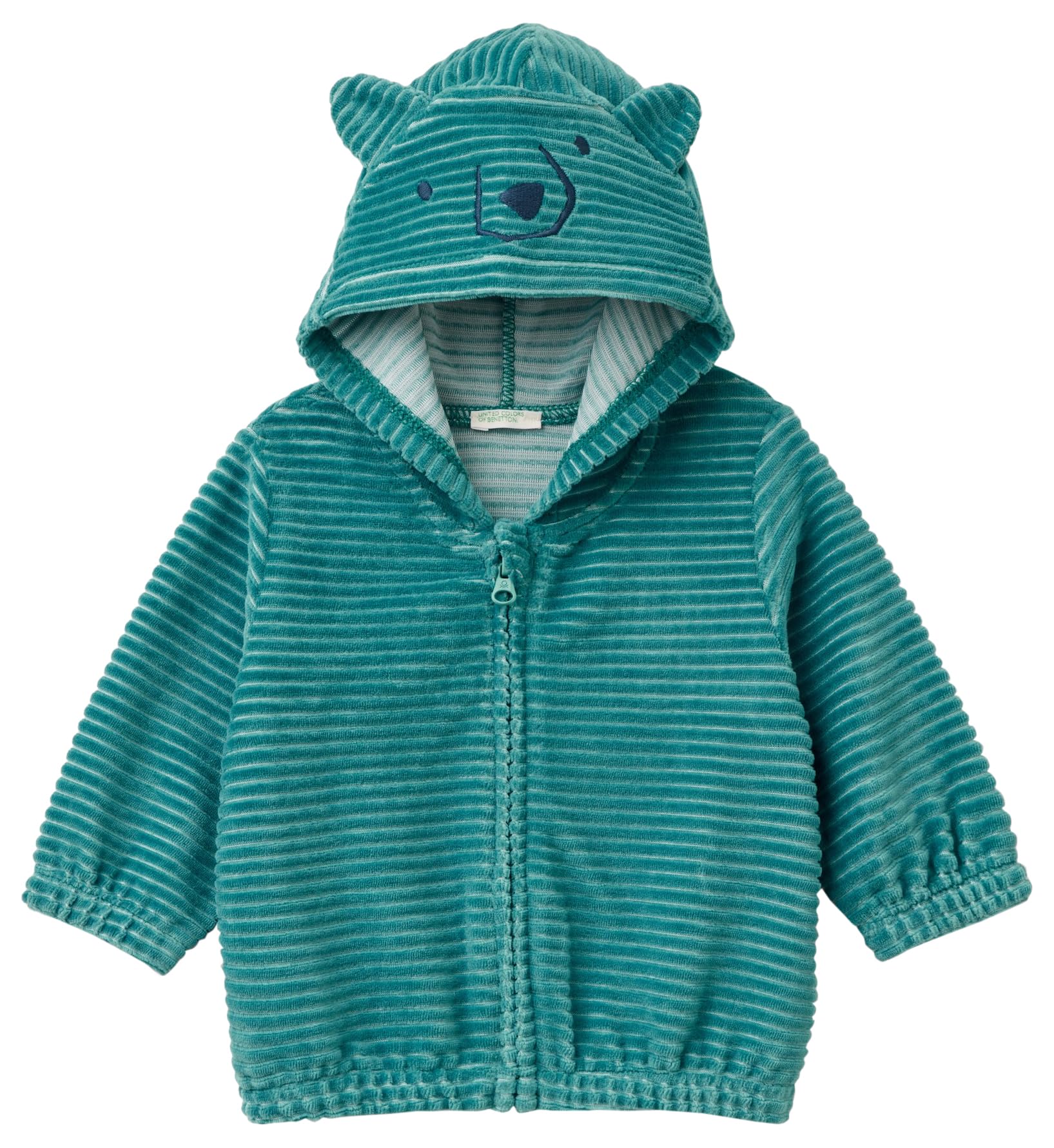 Benetton Cardigan Bimbi Ciniglia Blu 62 Full Zip