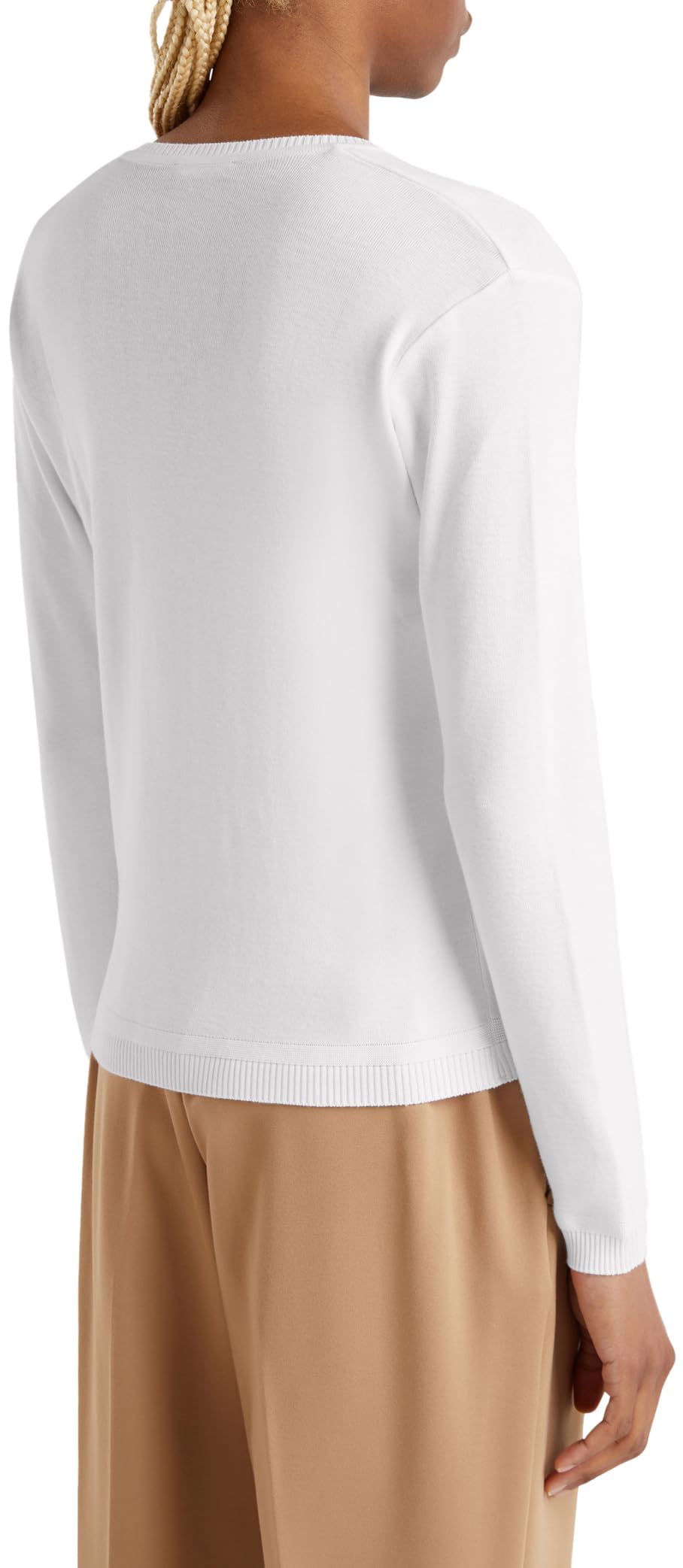 Benetton 1091d4625 Maglione Donna Bianco Scollo V XXS