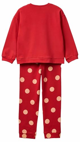 Benetton Set Pigiama Bambina Rosso Jersey Disney Cotone