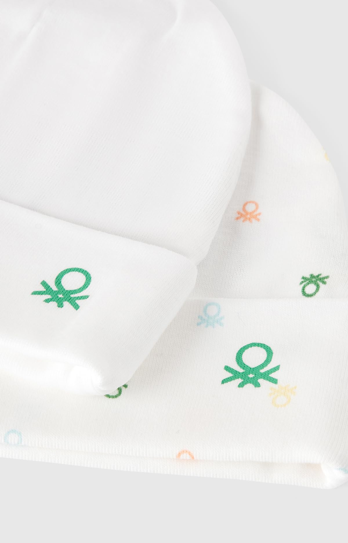 Benetton set 2 berretti costina organica con logo