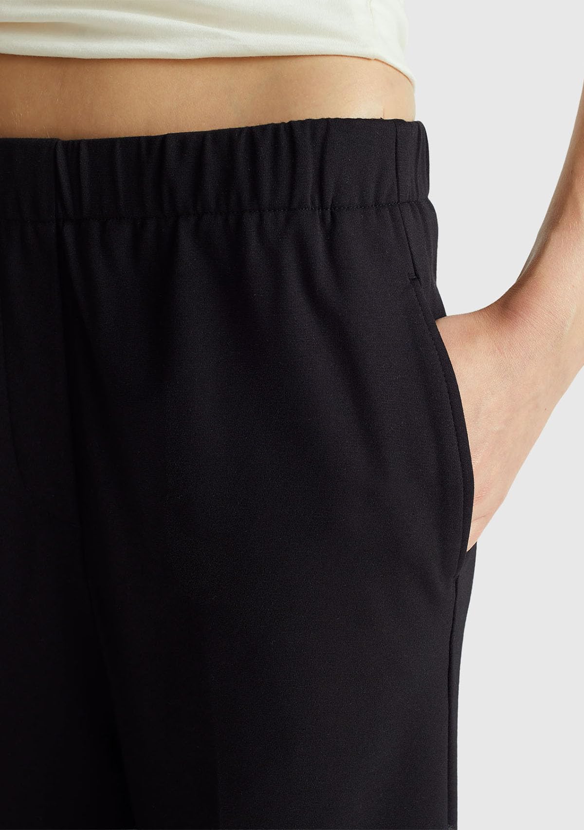 Benetton 47ckdf09y Pantalone Nero Gamba Dritta