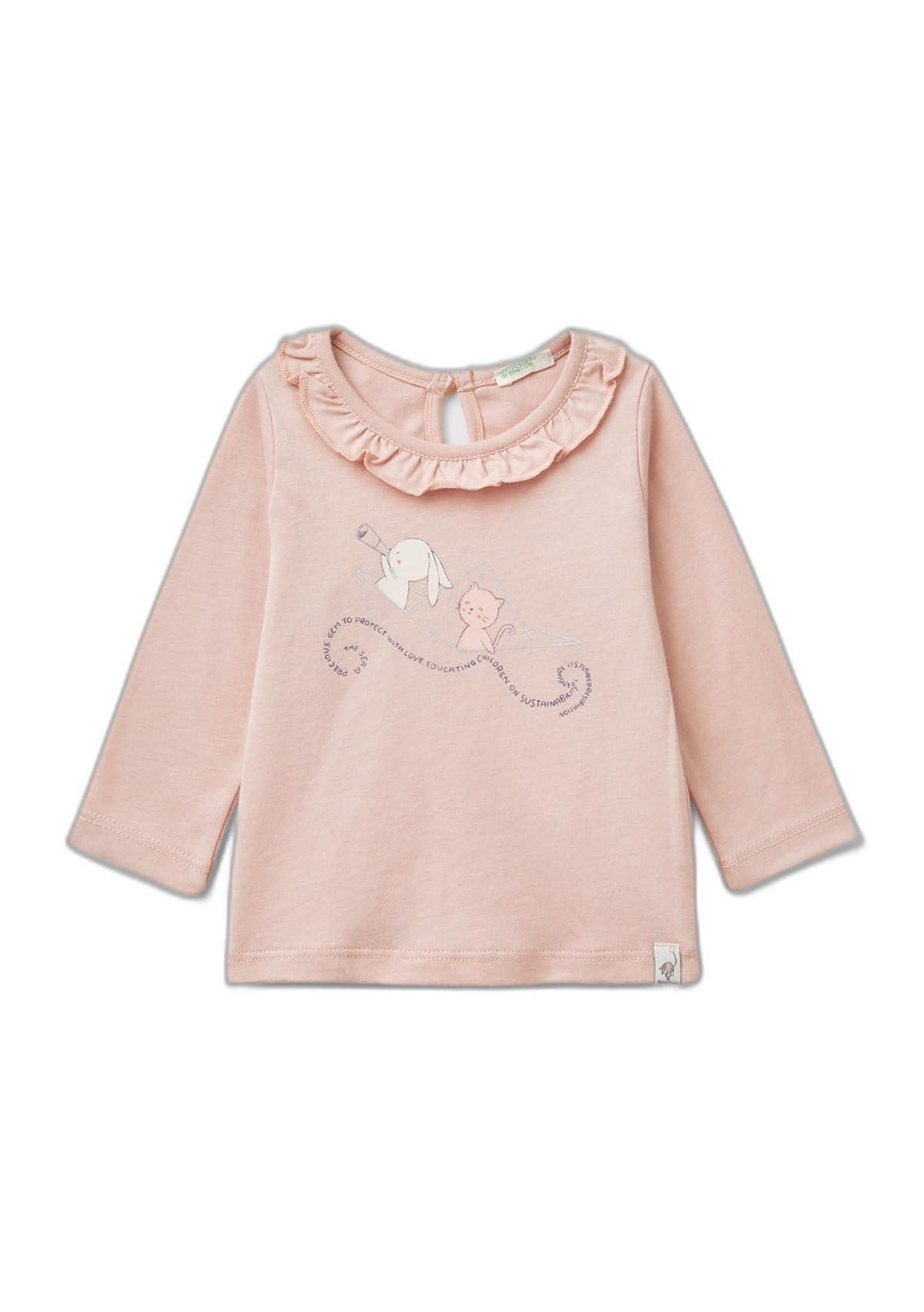 Benetton T-shirt 3y5ea105c T-shirt Cotone Bianco 50
