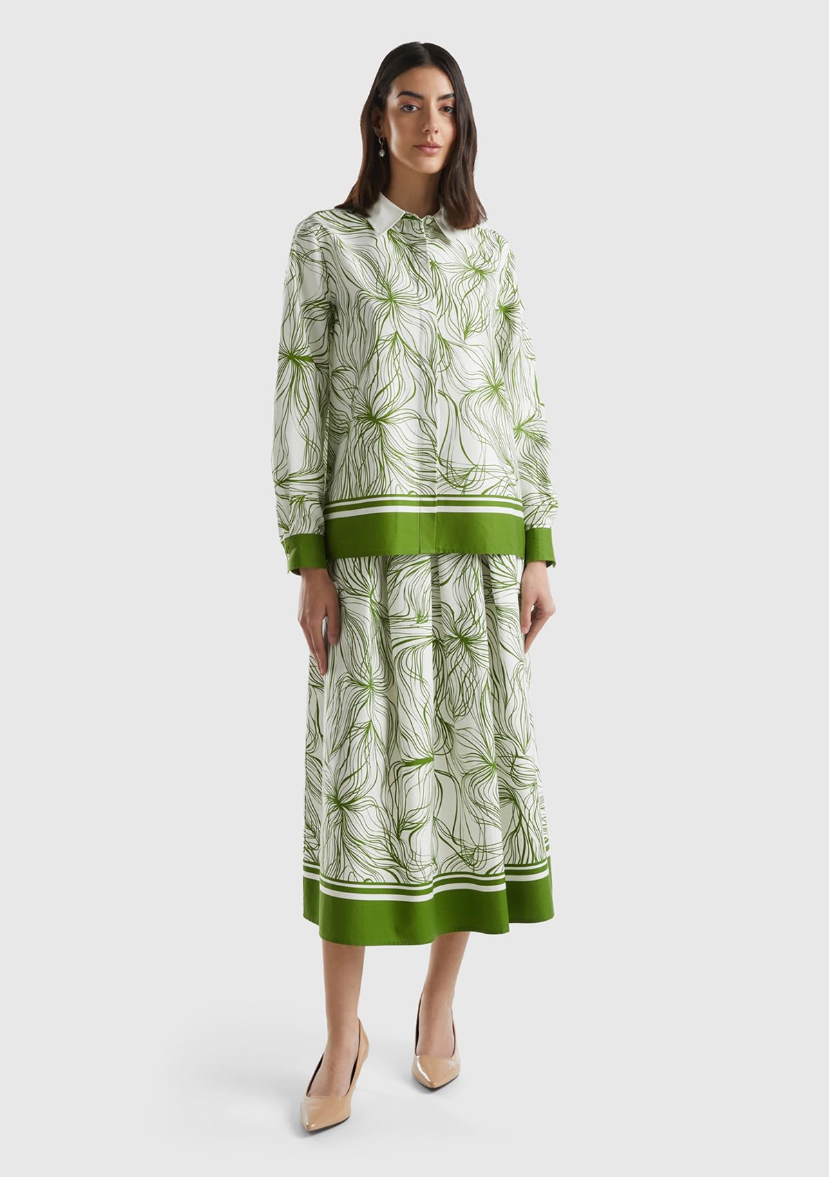 Benetton 4LMAD003M Gonna Midi Viscosa Donna XXS