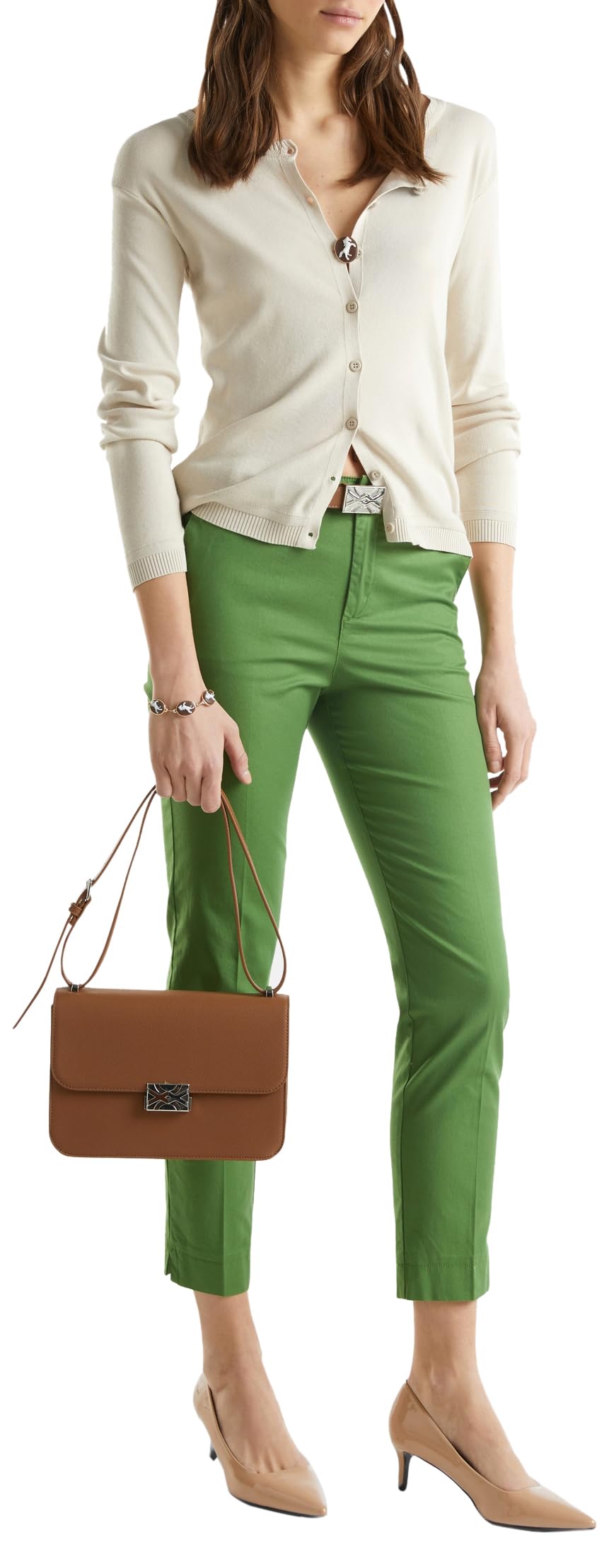 Benetton Pantaloni Chino Cotone Dobby Regular Uomo