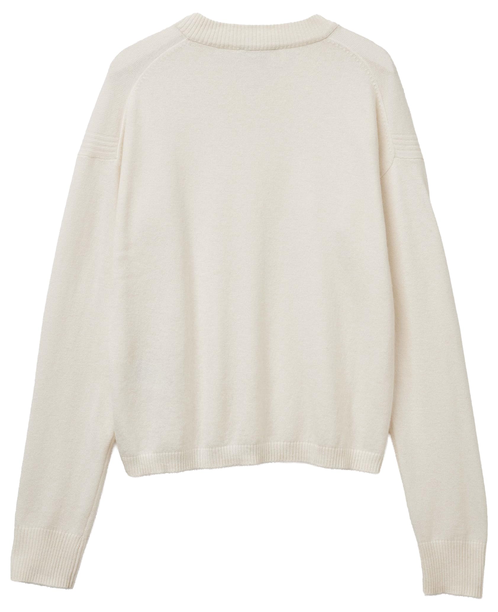 Benetton 102hd4032 Maglione Donna Scollo V S Bianco