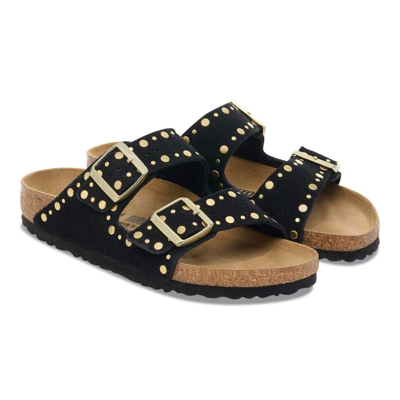 Birkenstock Arizona Rivet ciabatta donna nera suede