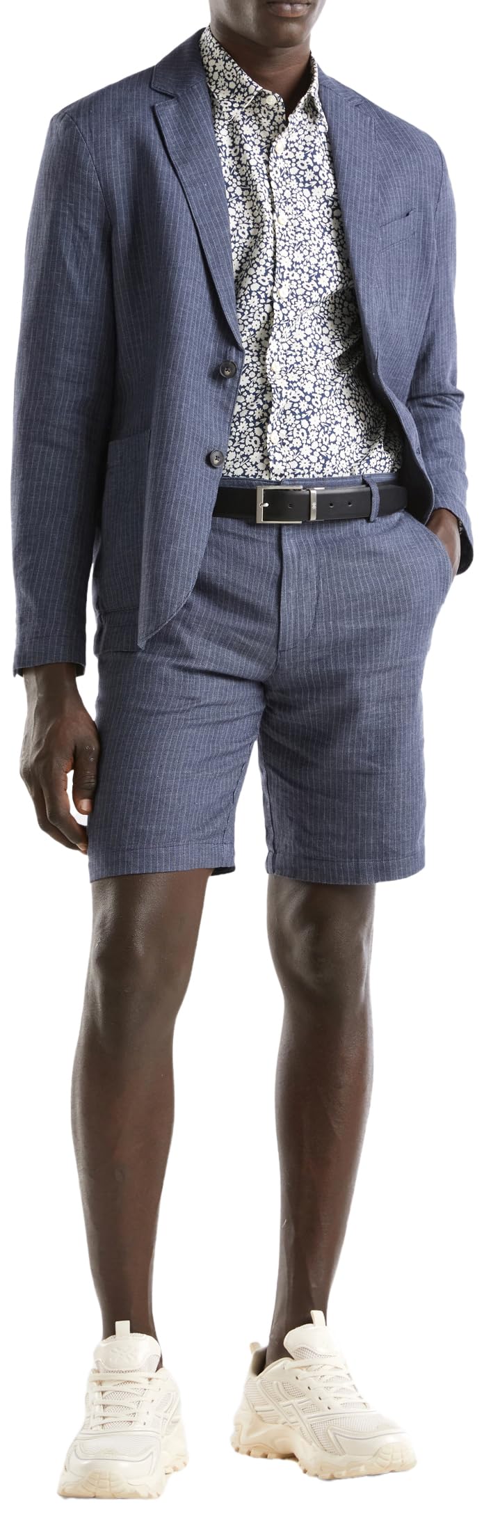 Benetton 4UTAU900O Bermuda Uomo Blu 901 Taglia 42 Lino