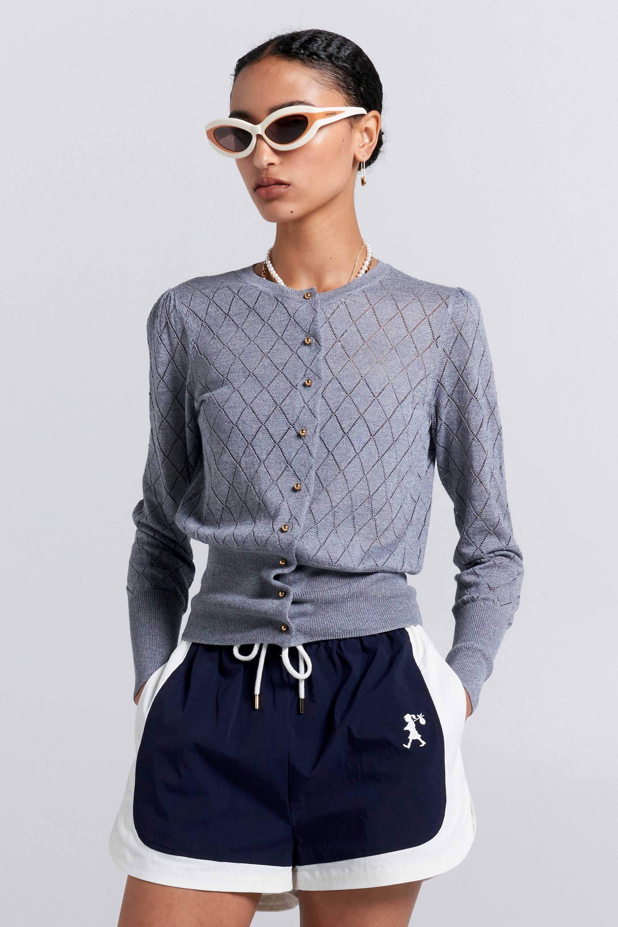 Karen Walker Dash Runaway Shorts blu navy/off-white
