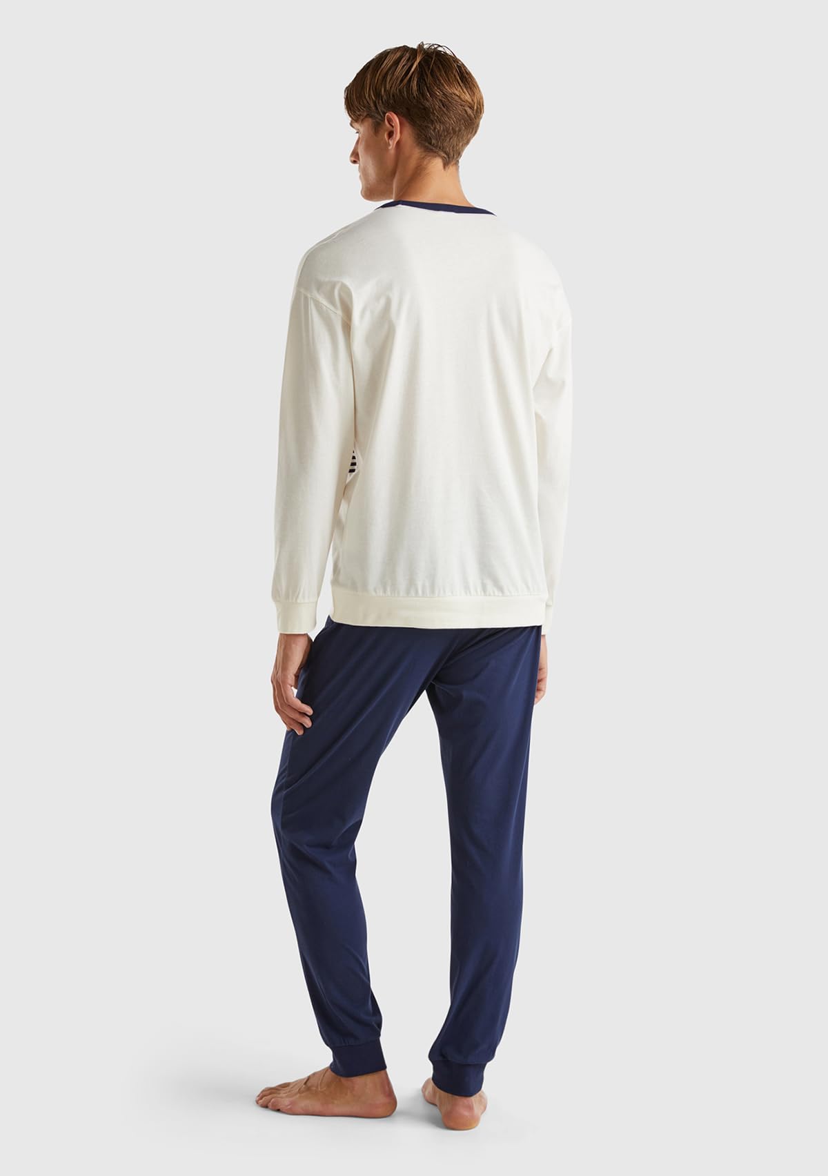 Benetton 3vd04p02d pigiama uomo taglia L cotone