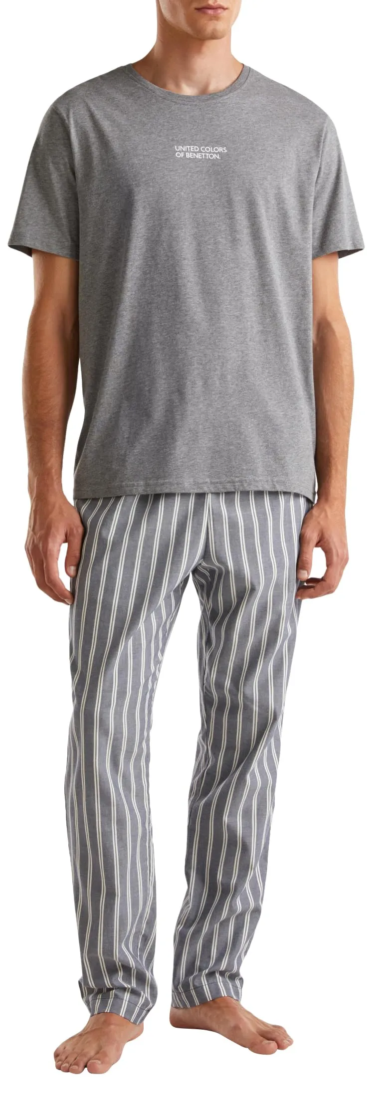Benetton Pigiama Uomo T-Shirt Jersey L Stampa