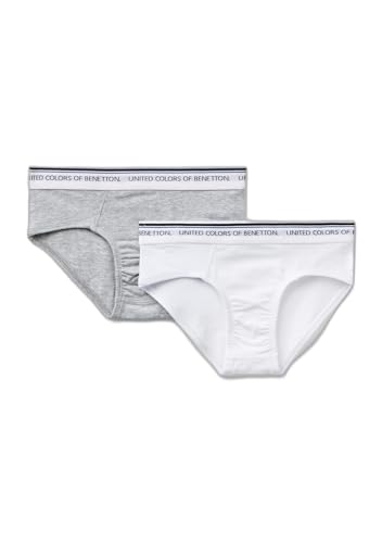Benetton Intimo 3op80s484 Set 2 Slip Bimbo Grigio