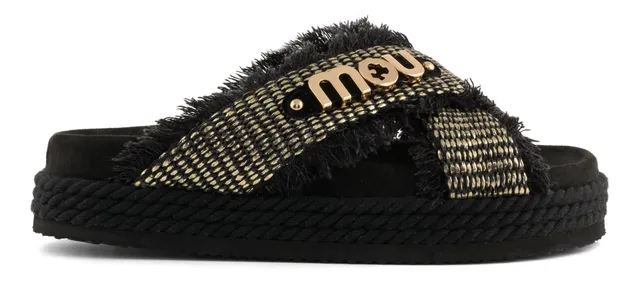 Mou Criss Cross Rope SW451009K Sandalo Donna Nero