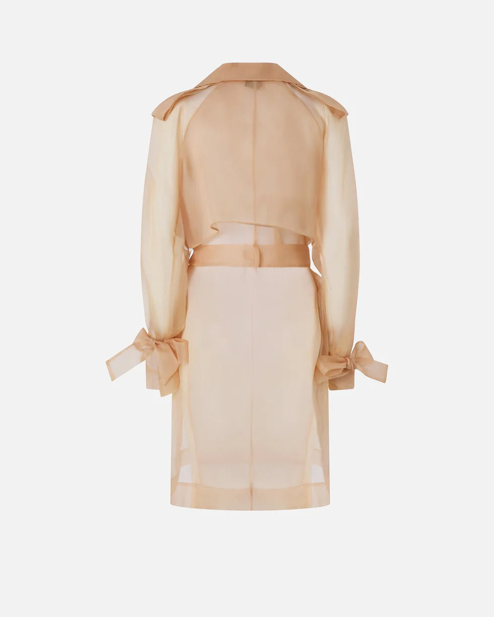 Pinko Cocco 106614 A2DJ trench donna rosa beige seta