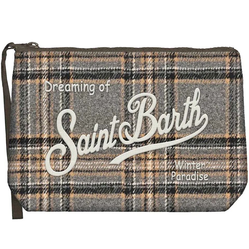 MC2 Saint Barth Aline Pochette Lana Tartan Grigio