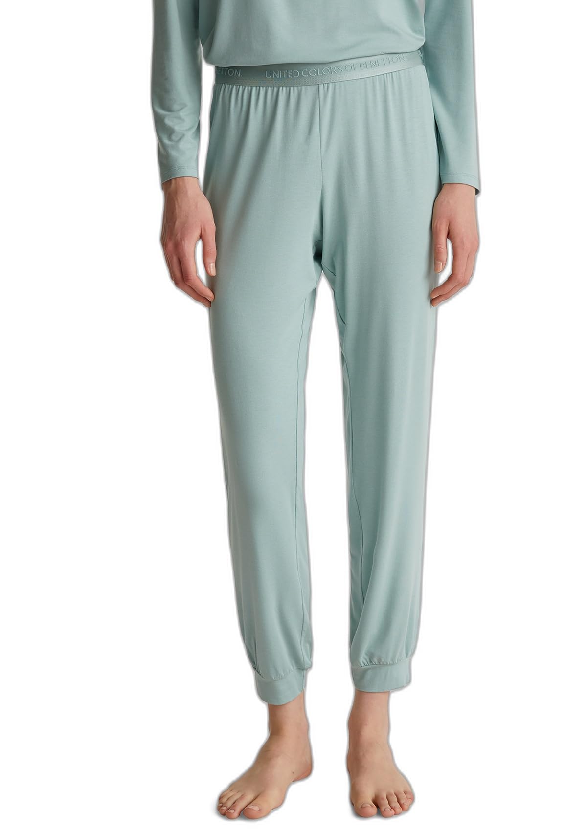 Benetton Pantalone 36mx3f047 Pigiama Donna S Rosa Modal