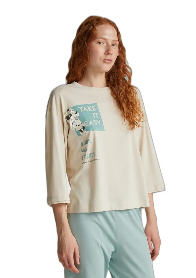 Benetton Intimo e Pigiami 3Y5E3M07S Maglia Pigiama Donna XS Cotone