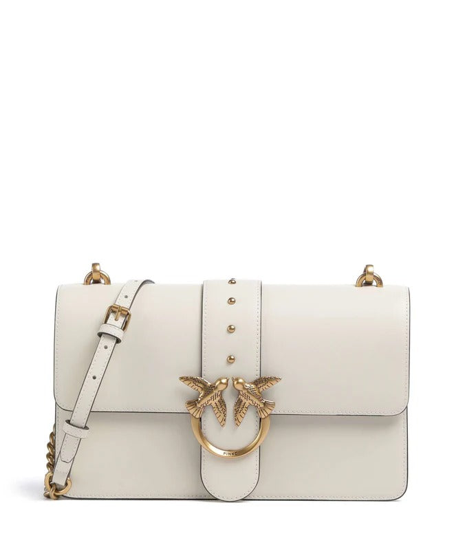 Pinko Love One Classic 105857 A0F1 borsa pelle bianco oro