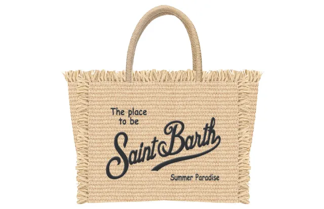 MC2 Saint Barth Vanity Mini Straw Borsa Beige Nero