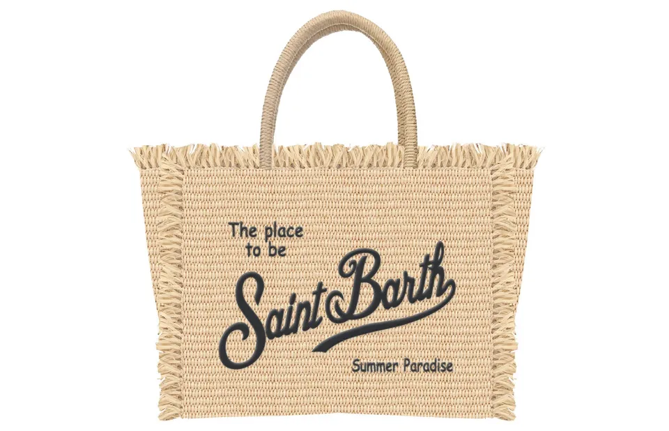 MC2 Saint Barth Vanity Mini Straw Borsa Beige Nero