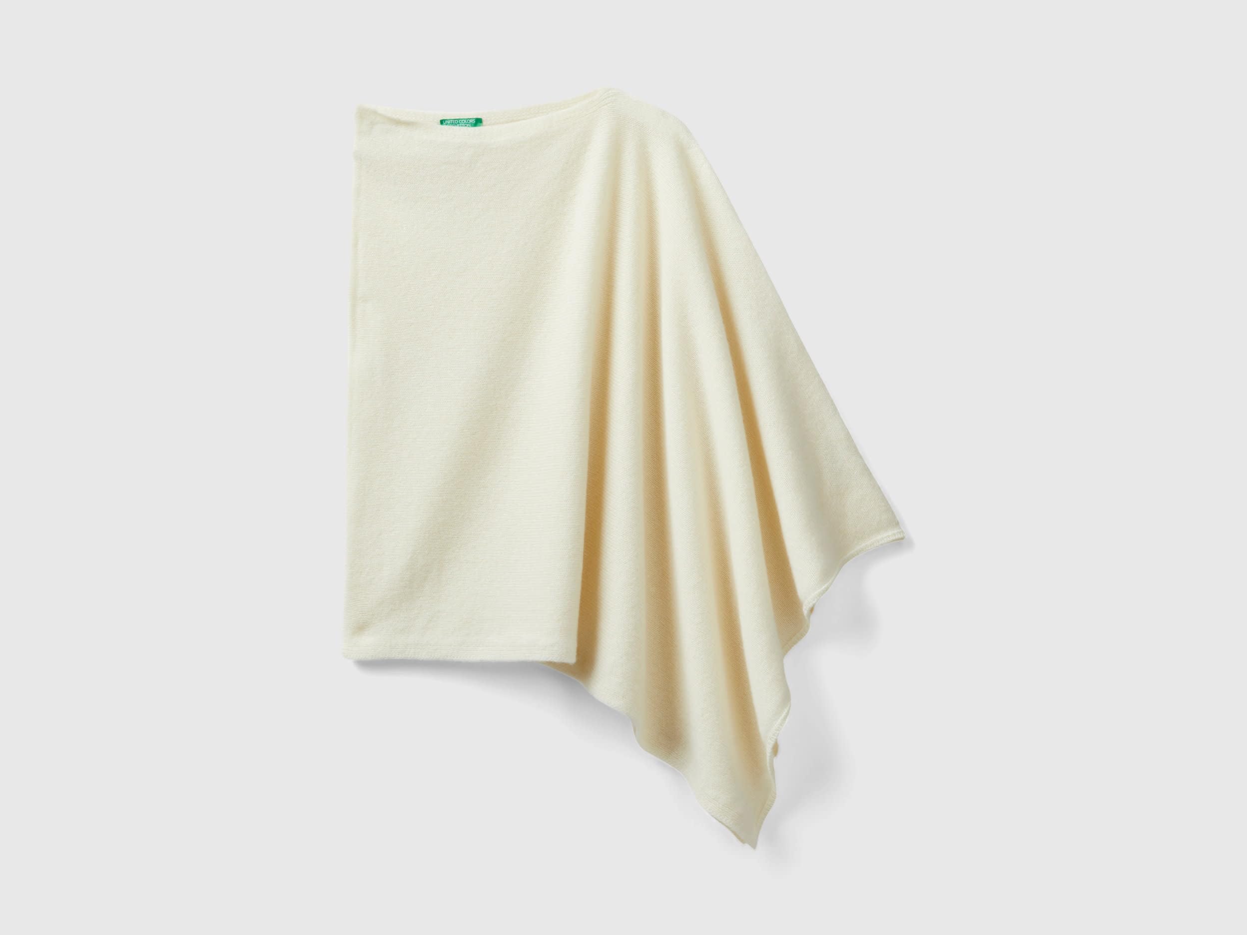Benetton Mantella Donna 100% Lana Shetland Filato Italiano