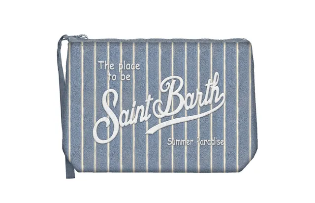 MC2 Saint Barth Aline pochette blu avio tiny stripes