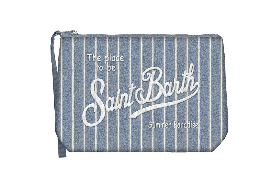 MC2 Saint Barth Aline pochette blu avio tiny stripes