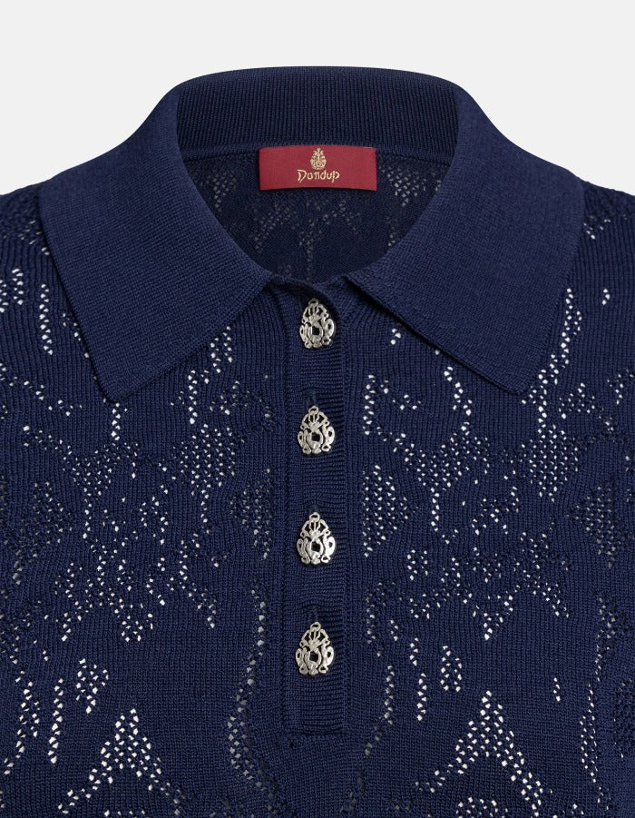 Dondup DT497 M01068D Polo Donna Jacquard Universo Slim