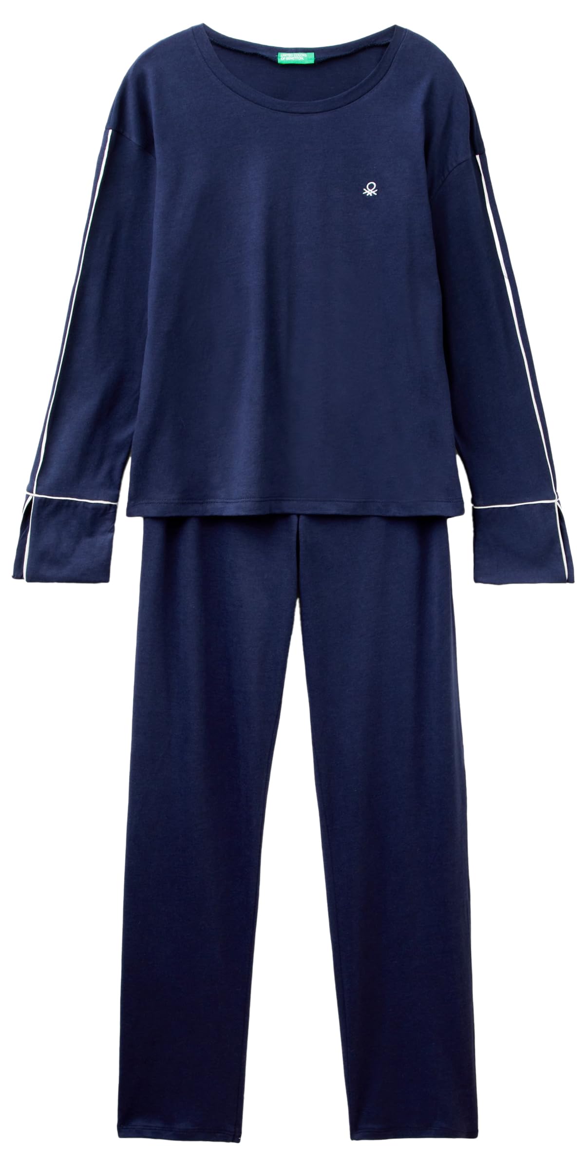 Benetton Pigiama Donna Cotone Blu Notte Set
