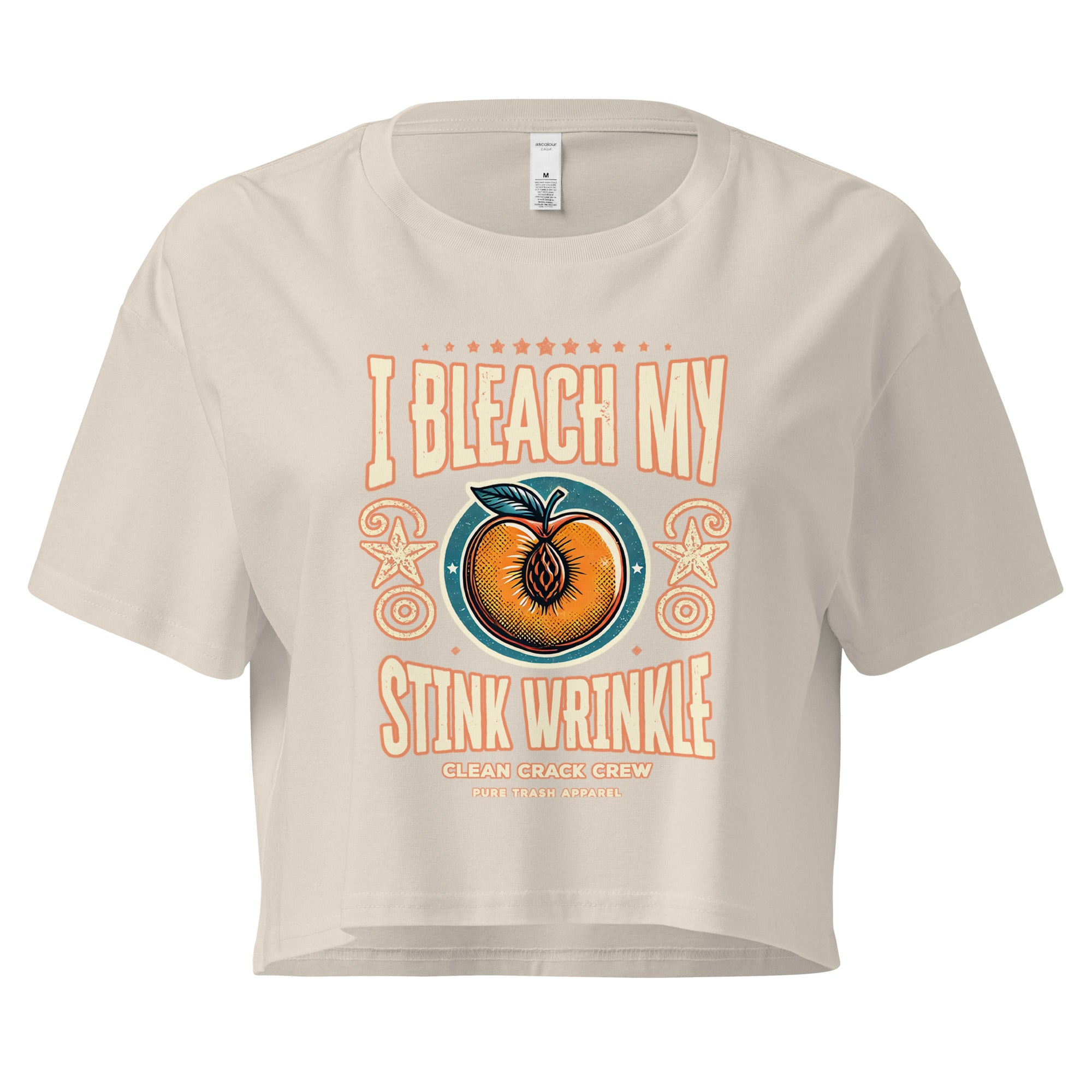 Pure Trash I Bleach My Stink Wrinkle Crop top donna nero