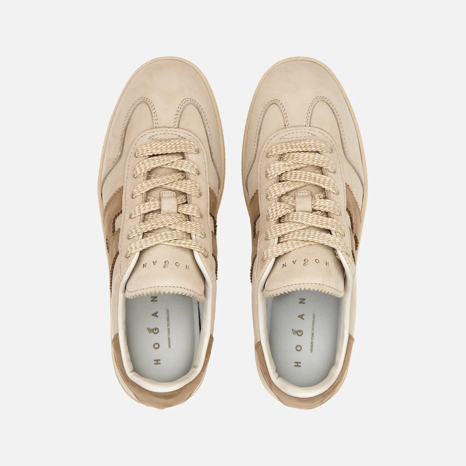Hogan Cool H698 sneaker donna beige nabuk platform