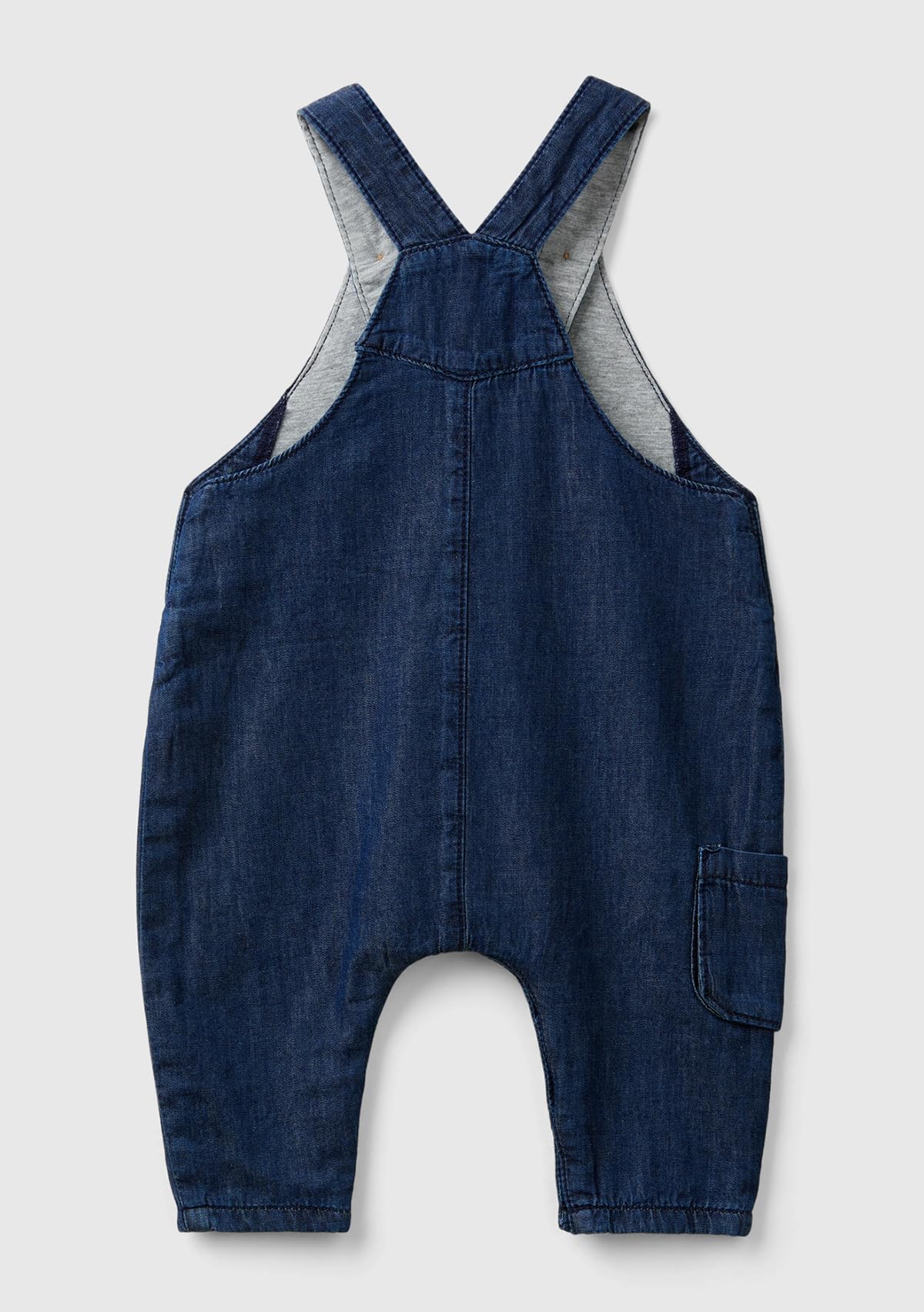 Benetton Salopette Denim Donna Fodera a Quadri