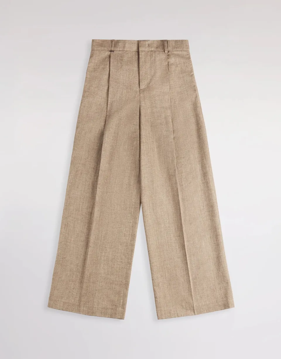 Fay NTW80524940Z pantalone beige cotone lino donna