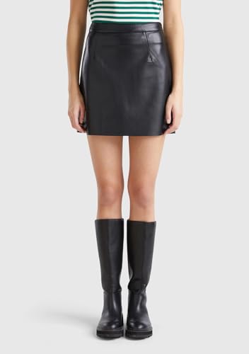 Benetton 4ivrd004p gonna donna 36 ecopelle corta nera