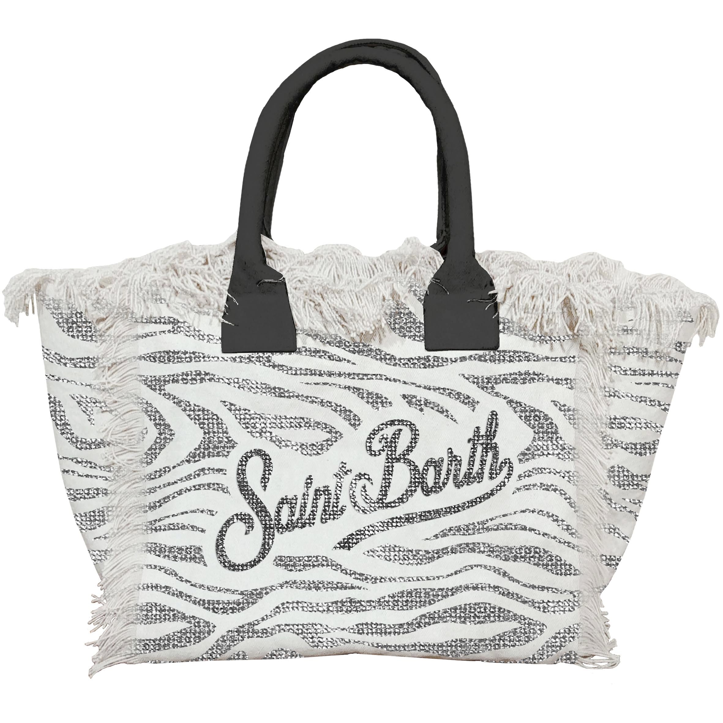 MC2 Saint Barth Vanity 00271L borsa canvas Strass Zebra donna