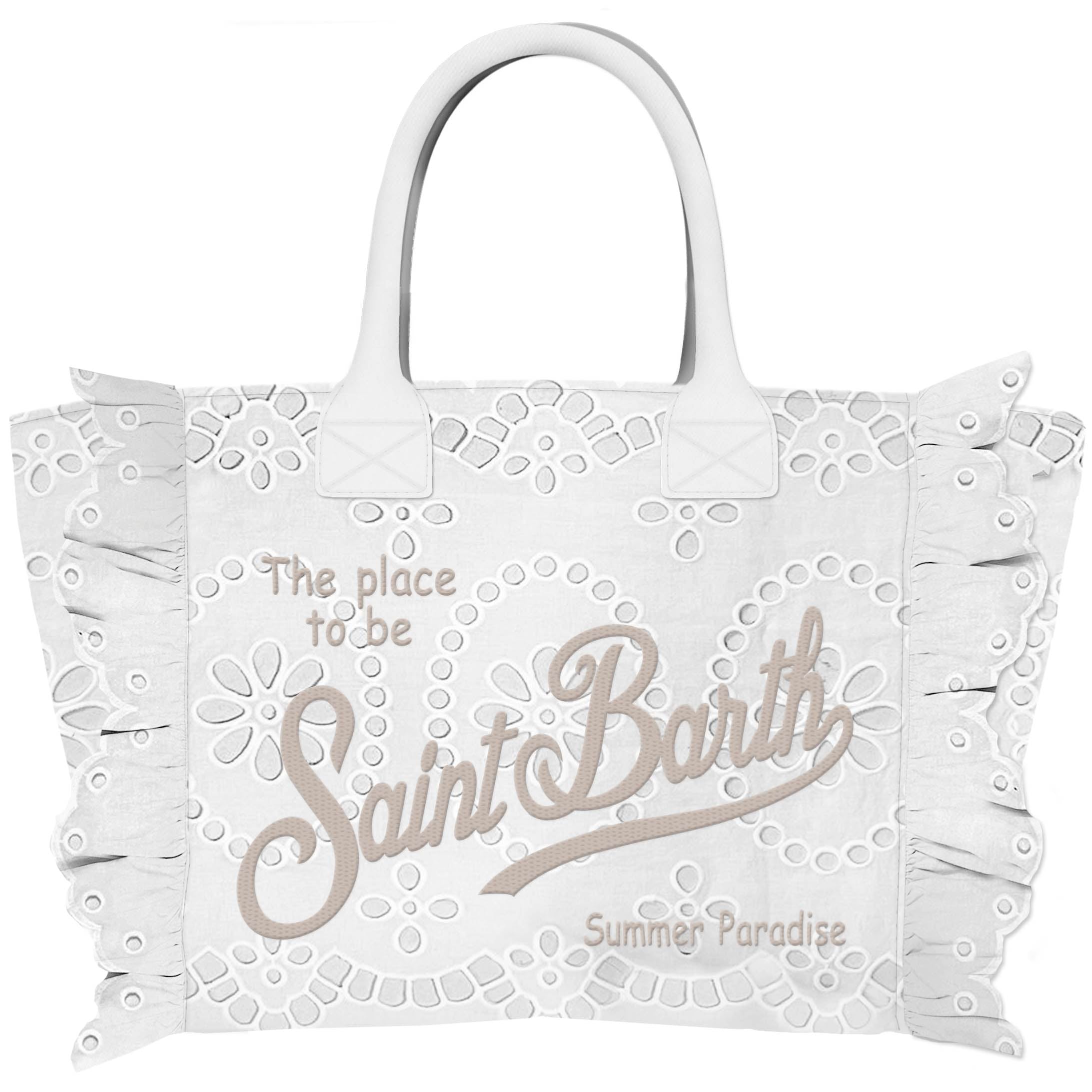 MC2 Saint Barth Vanity Volant N borsa donna bianca sangallo