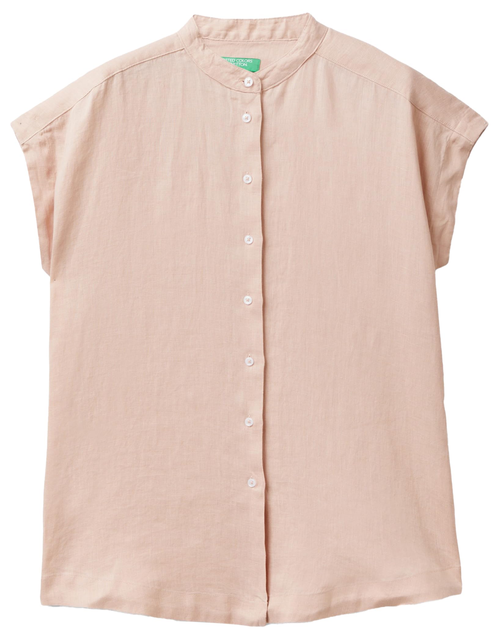 United Colors of Benetton Camicia Donna Cipria Scuro Lino