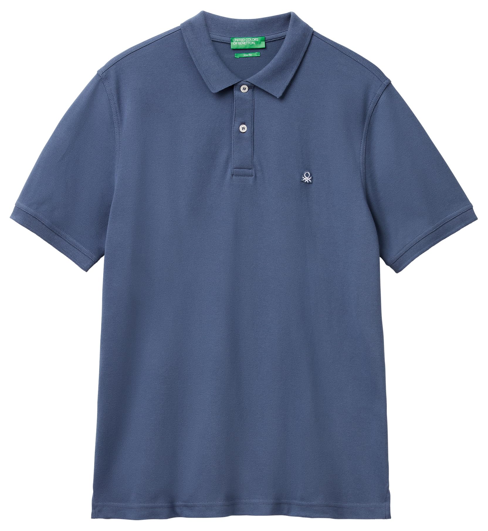 Benetton Polo Manica Corta Slim Patch Logo Cotone