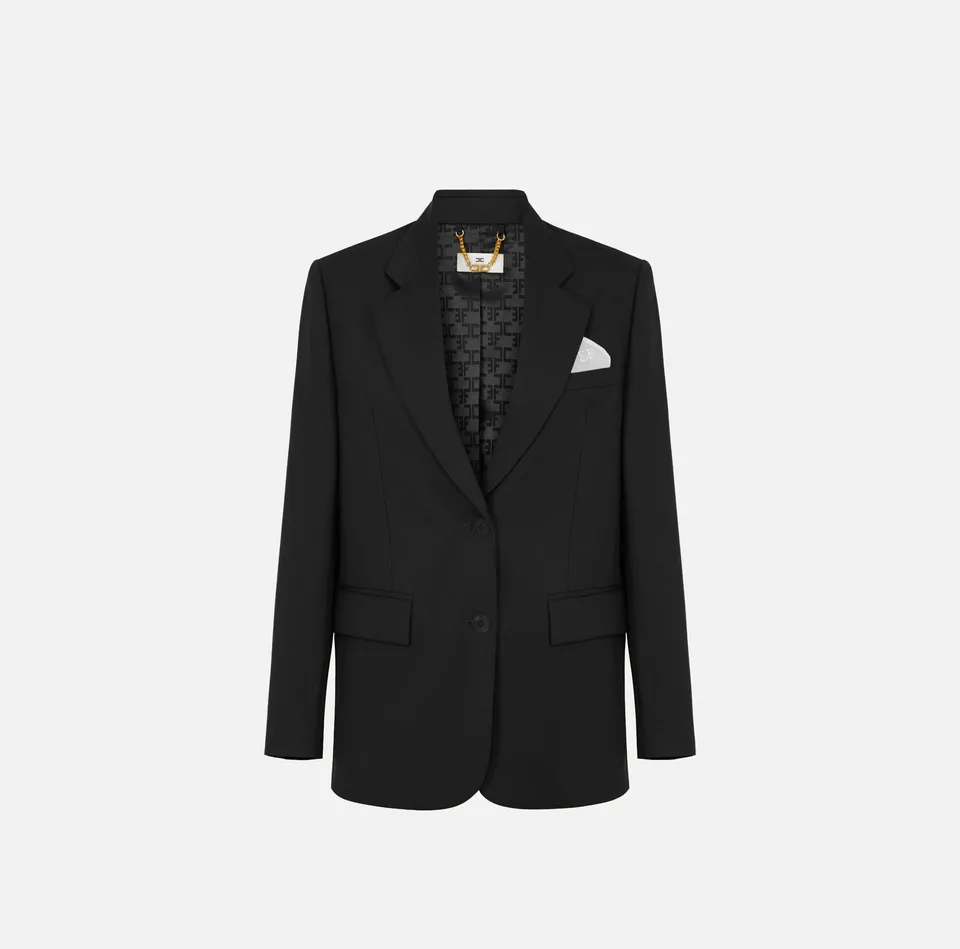Elisabetta Franchi GI27766E2 Giacca Donna Nero Lana