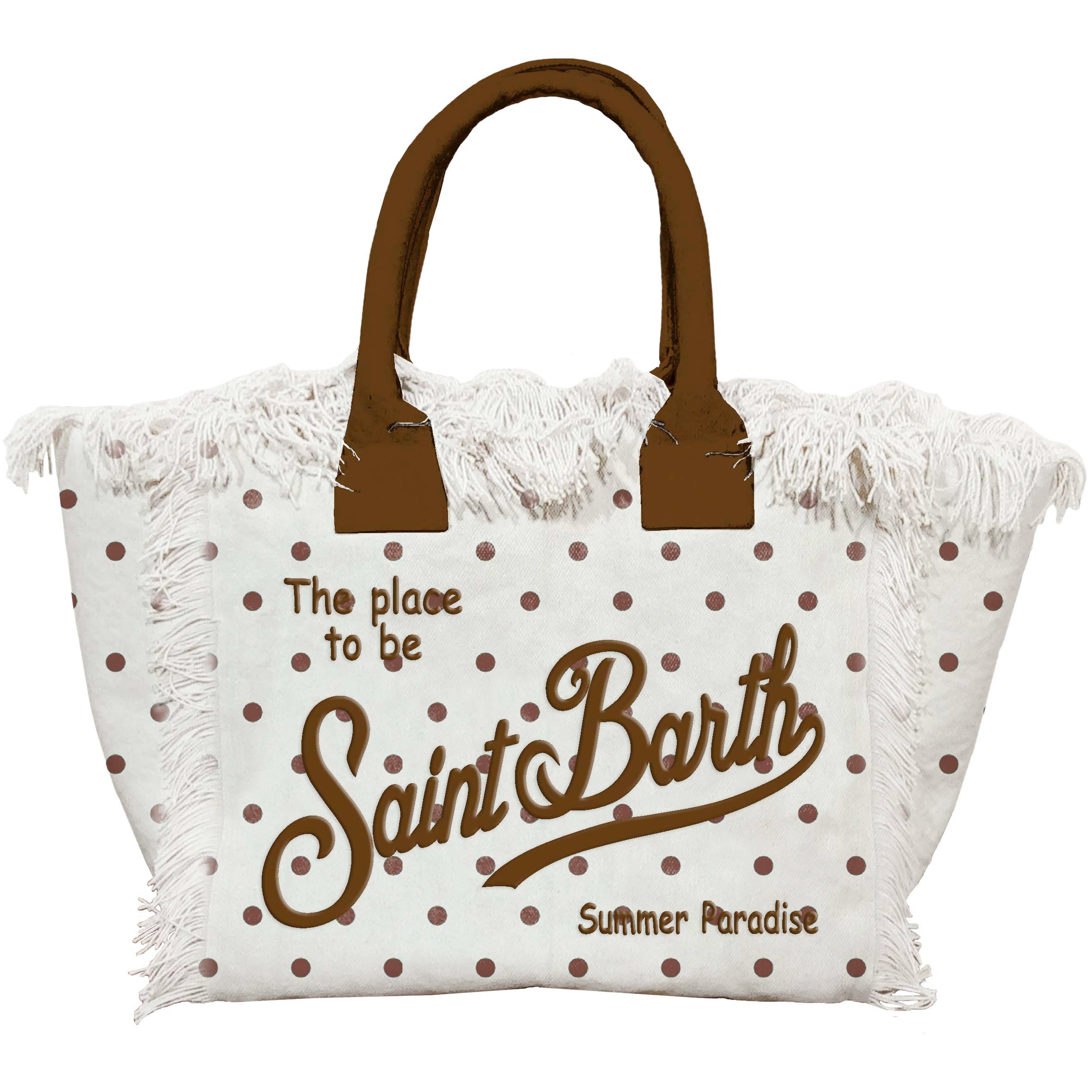 MC2 Saint Barth Vanity Borsa Donna Pois Panna Marrone