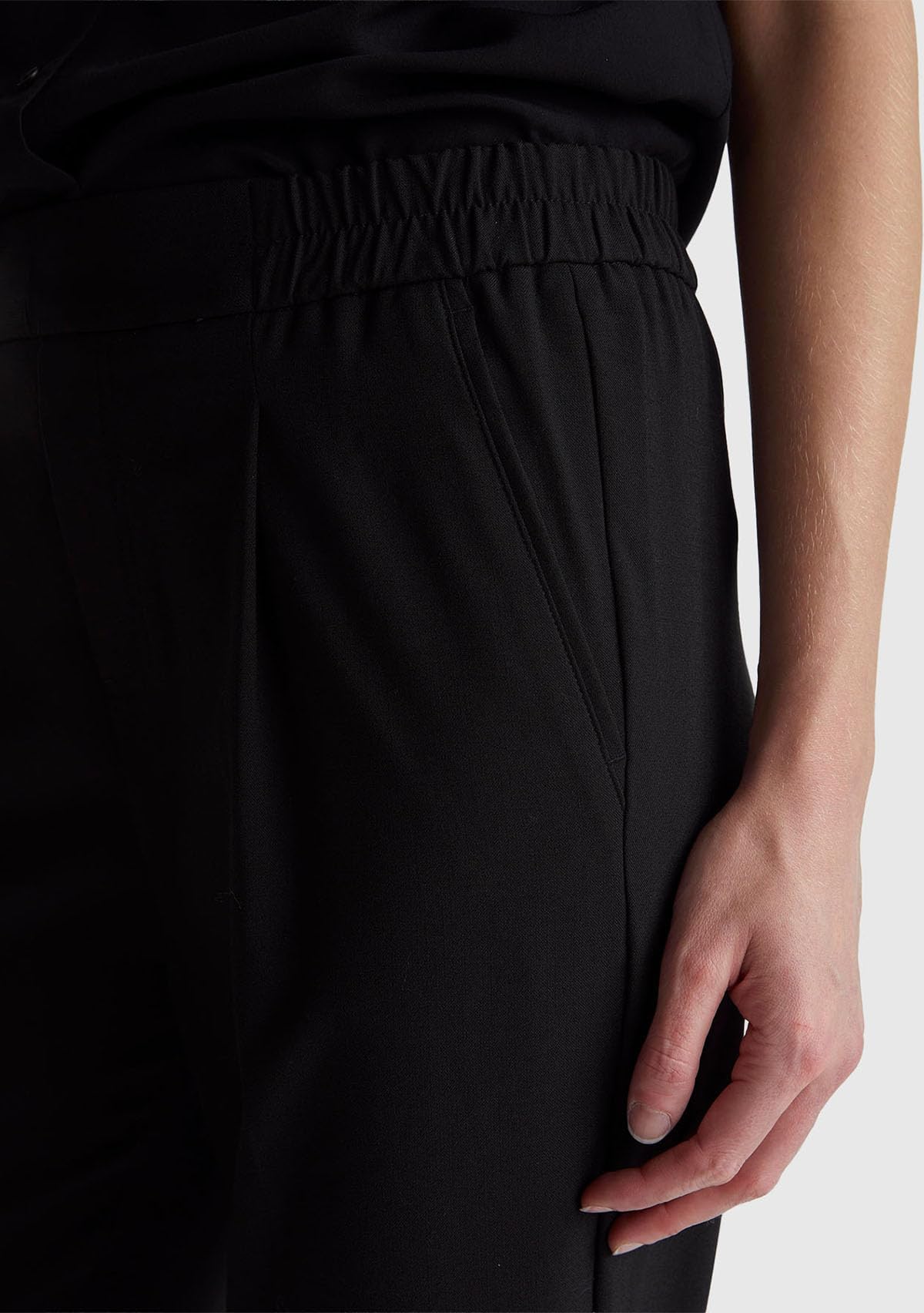 Benetton Pantaloni Sigaretta Donna Neri Malleolo
