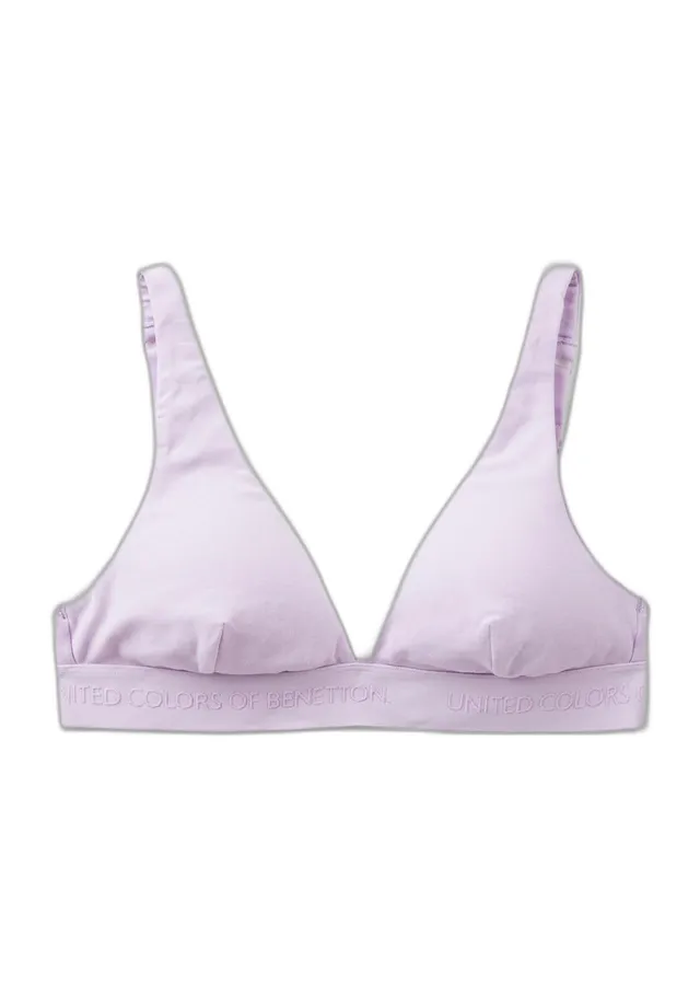 Benetton Reggiseno donna malva cotone bio senza ferretto