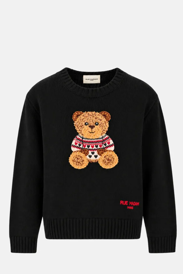 Rue Madam Marvin Love 1612 maglione black lana