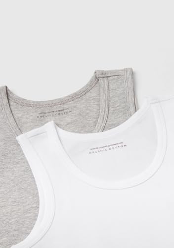 Benetton 3op80h014 Set 2 Canotte Bimbo Grigio 501
