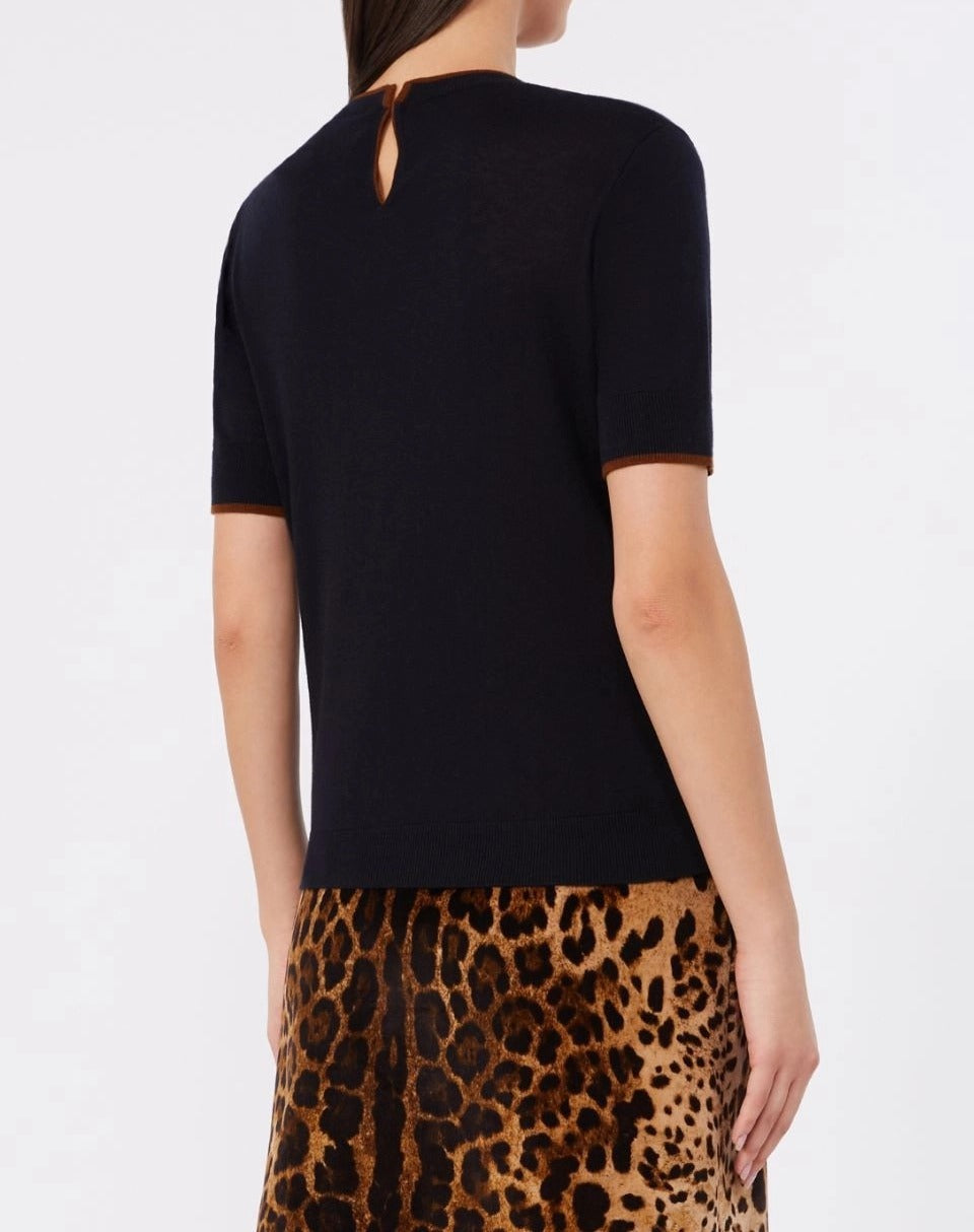 Max Mara Studio Agenda MSTAGENDA014 maglia blu/cuoio