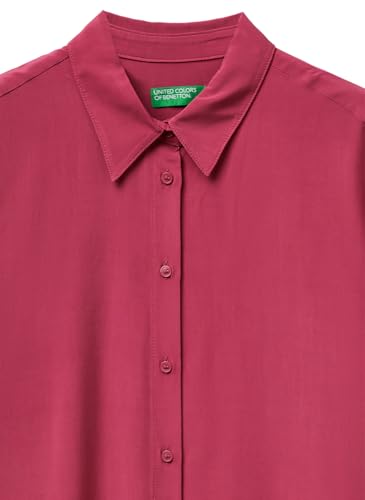 Benetton 5WPWDQ0B1 Camicia Donna Rosa XXS Viscosa