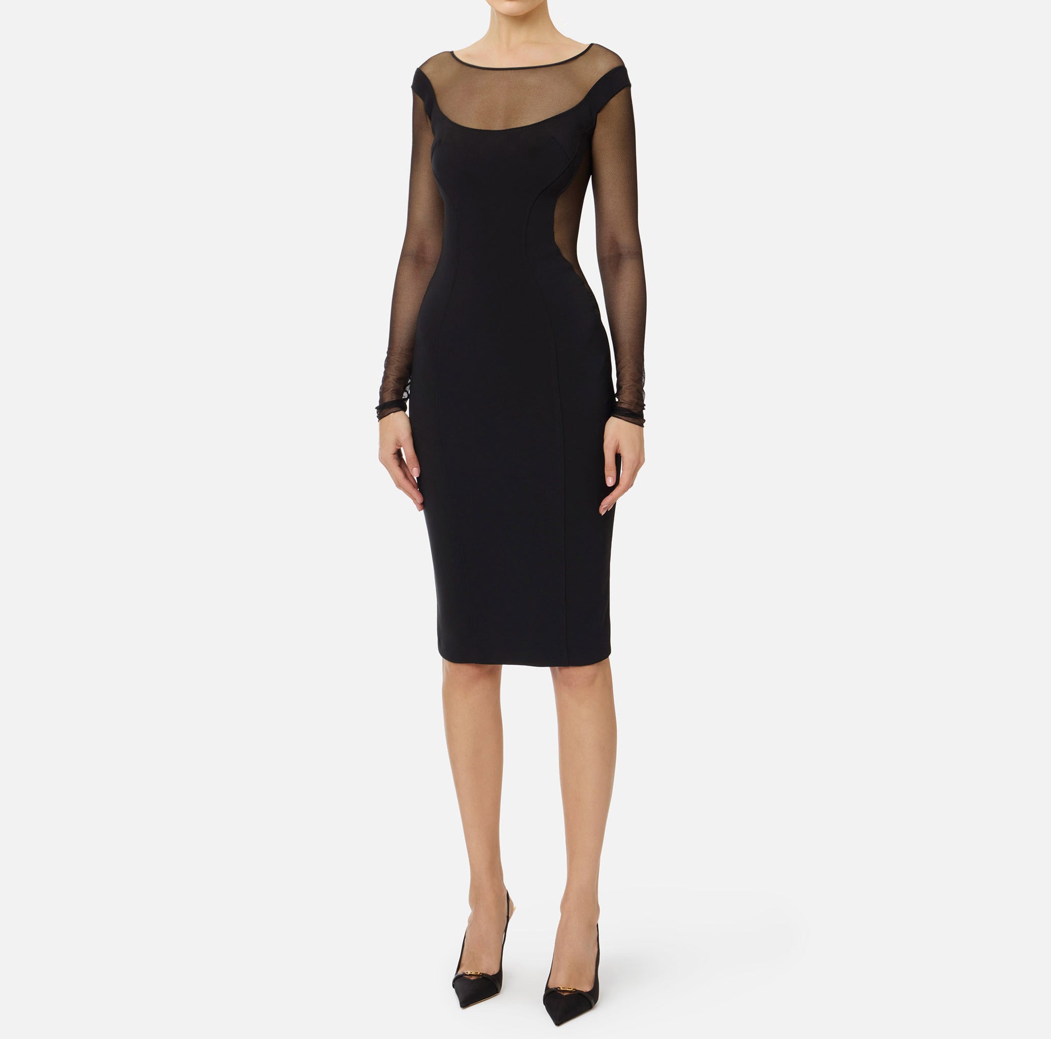 Elisabetta Franchi AB89862E2 Abito Midi Nero 40