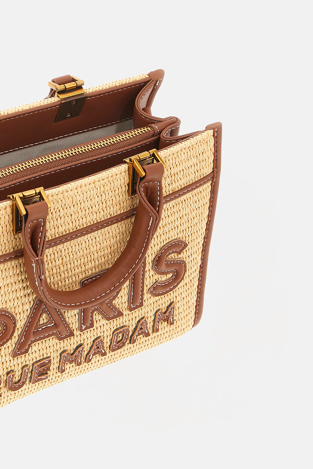 Rue Madam Iconique Mini tote borsa paglia brown