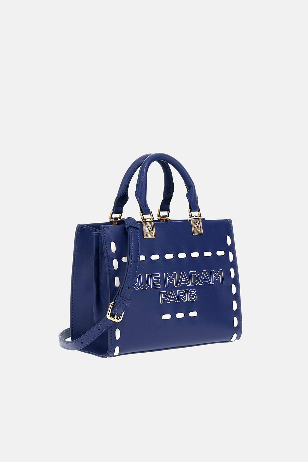 Rue Madam 1532 Iconique Spring mini tote navy ecopelle